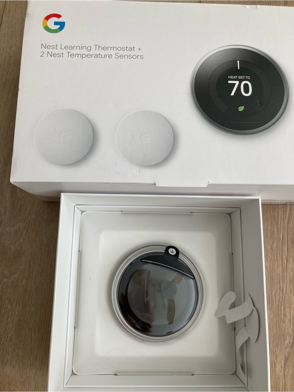 Google Nest Learning Thermostat (3rd Gen) + 2 Temperature Sensors (2nd Gen)